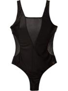 Brigitte Sheer Panels Swimsuit, Women's, Size: P, Black, Polyamide