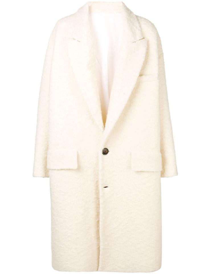 Ami Paris Oversize Two Buttons Coat - White