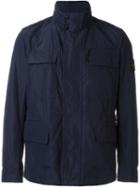 Stone Island Sleeve Logo Patch Military Jacket, Men's, Size: Small, Blue, Polyester/polyamide