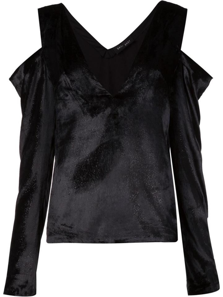 Baja East V-neck Off-the-shoulder Top - Black