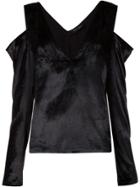 Baja East V-neck Off-the-shoulder Top - Black