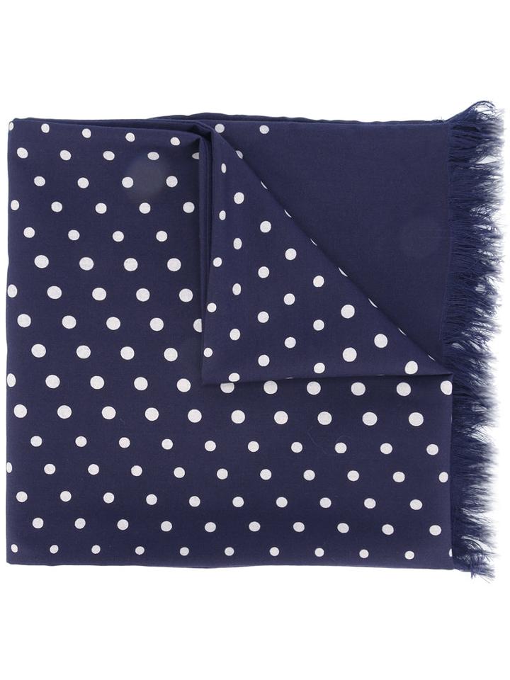 Universal Works Dots Scarf, Men's, Blue, Polyester/viscose