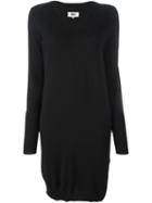Mm6 Maison Margiela V-neck Sweater Dress, Women's, Size: Small, Black, Wool