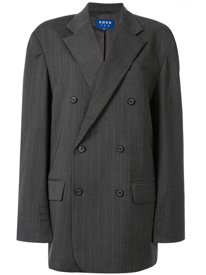Ader Error Pinstripe Oversized Blazer - Grey