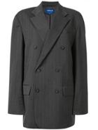 Ader Error Pinstripe Oversized Blazer - Grey