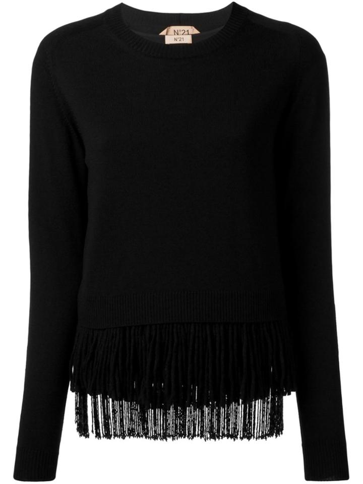 No21 Fringed Jumper - Black
