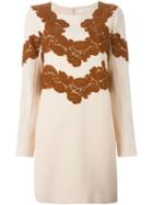 Chloé Lace Detail Dress, Women's, Size: 40, Pink/purple, Silk/polyamide/virgin Wool