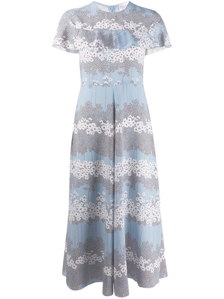 Red Valentino Peony Print Dress - Blue