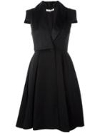 Halston Heritage Wrap Pleated Dress, Women's, Size: 6, Black, Polyester/acetate/polyamide/polyester