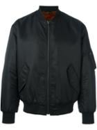 Yves Salomon Homme Fur Interior Bomber Jacket, Men's, Size: 48, Black, Rabbit Fur/acrylic/polyester/wool