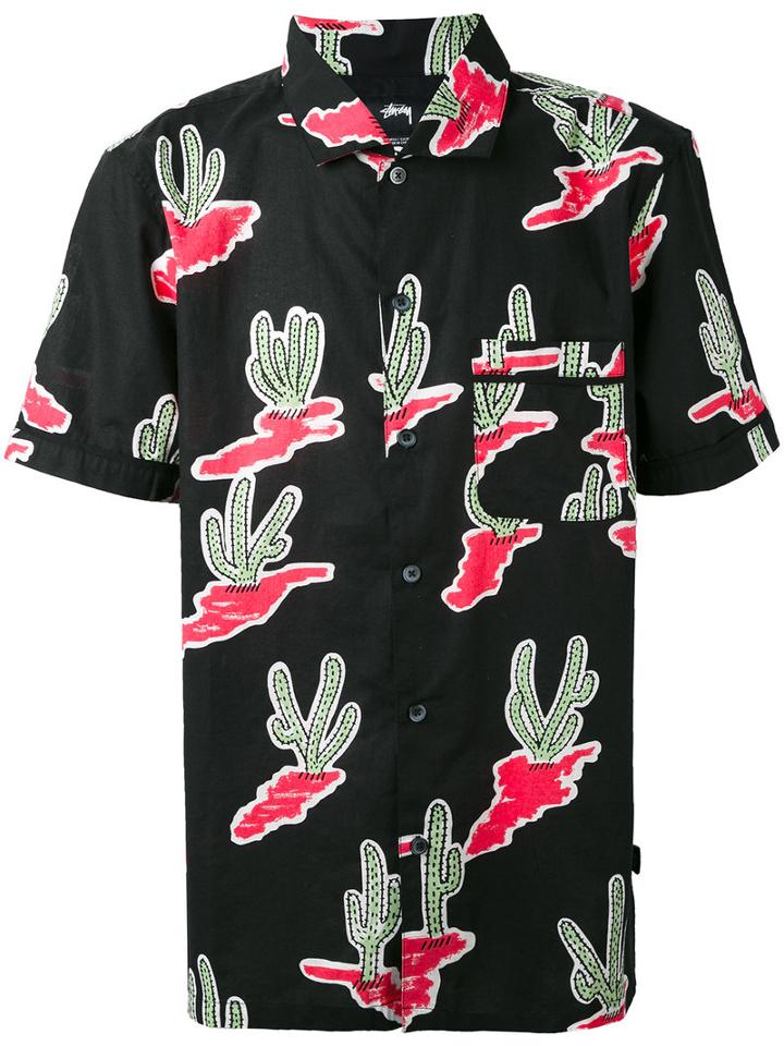 Stussy - Cactus Print Shirt - Men - Cotton - L, Black, Cotton