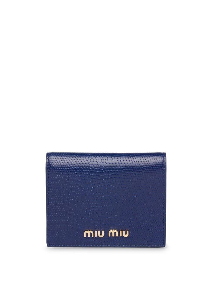 Miu Miu Lizard-print Wallet - Blue