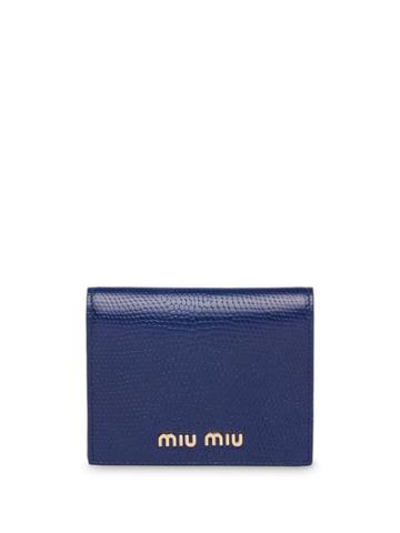 Miu Miu Lizard-print Wallet - Blue