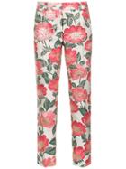 Dolce & Gabbana Floral-print Cropped Skinny Trousers - Nude & Neutrals