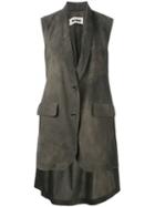 Uma Wang Sleeveless Blazer, Women's, Size: Medium, Green, Cotton