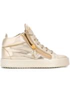Giuseppe Zanotti Design Kriss Mid-top Sneakers, Women's, Size: 39, Grey, Leather/patent Leather/rubber