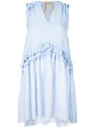 No21 V-neck Flared Dress, Women's, Size: 38, Blue, Cotton/silk/polyamide