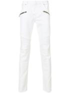 Balmain Slim Biker Jeans - White