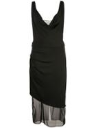 Cushnie Draped Cowl Neck Dress - Black