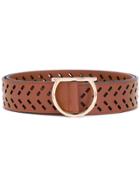 Salvatore Ferragamo Laser-cut Gancio Belt - Brown