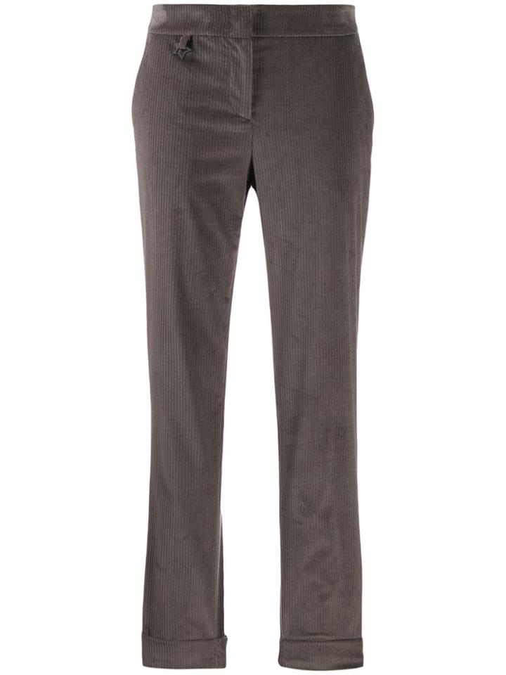 Lorena Antoniazzi Corduroy Cropped Trousers - Grey