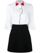 Vivetta Heart Collar Dress, Women's, Size: 44, White, Cotton/polyester/spandex/elastane/viscose