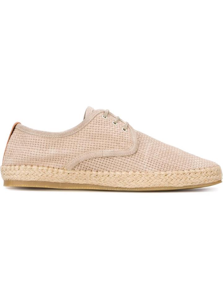 Brimarts Lace-up Shoes, Men's, Size: 43, Nude/neutrals, Rubber/leather/raffia