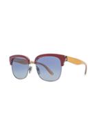 Burberry Check Detail D-frame Sunglasses - Red