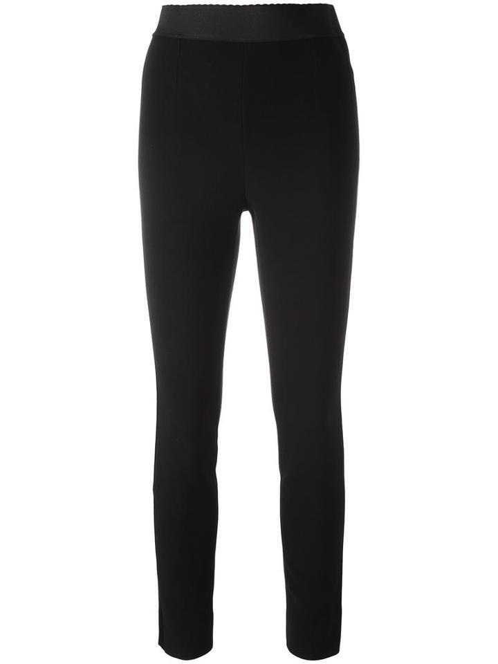 Dolce & Gabbana Slim Fit Trousers, Women's, Size: 44, Black, Viscose/acetate/silk/spandex/elastane