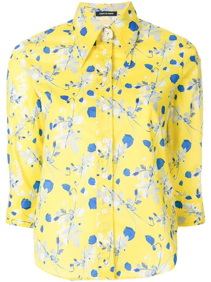 R13 Floral Cropped Sleeve Shirt - Yellow
