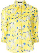 R13 Floral Cropped Sleeve Shirt - Yellow