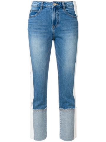 Sjyp Patchwork Denim Jeans - Blue