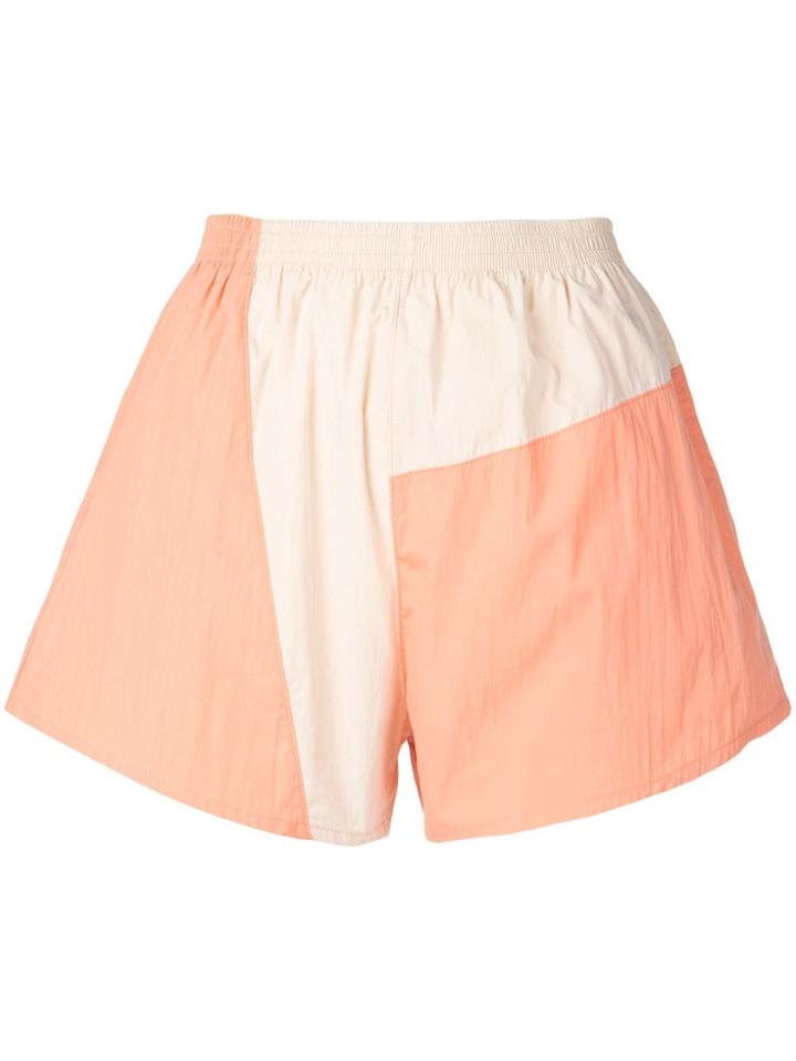 Callipygian Colour Block Shorts - Orange