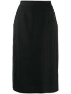 Valentino Vintage 1980's Pencil Skirt - Black