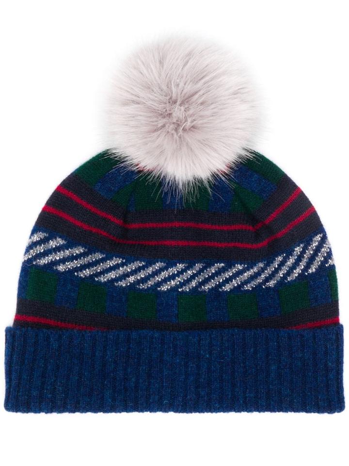 Ps Paul Smith Pompom Detail Beanie - Blue