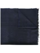 Emporio Armani Logo Print Scarf, Men's, Blue, Viscose/modal