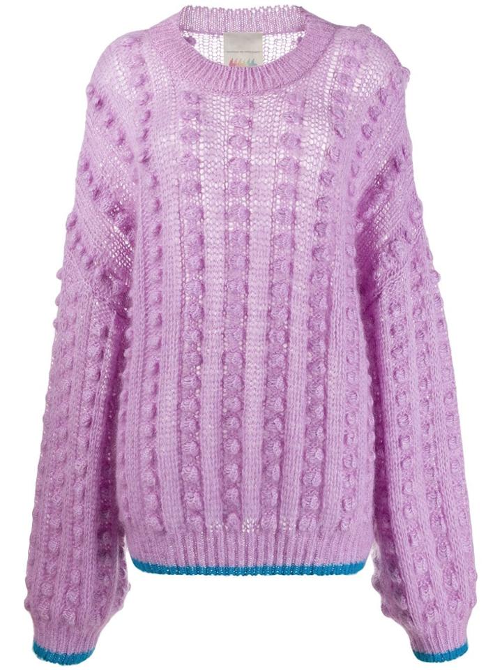 Marco De Vincenzo Pompom Knitted Jumper - Purple