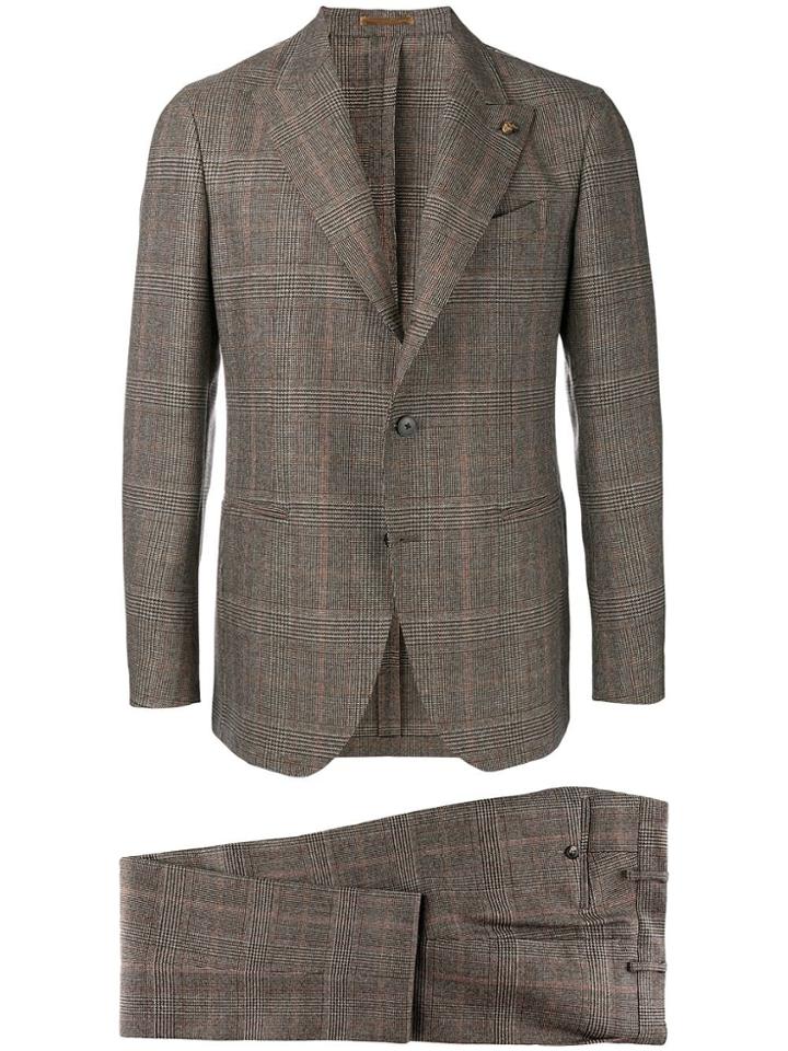 Gabriele Pasini Plaid Suit Jacket - Brown