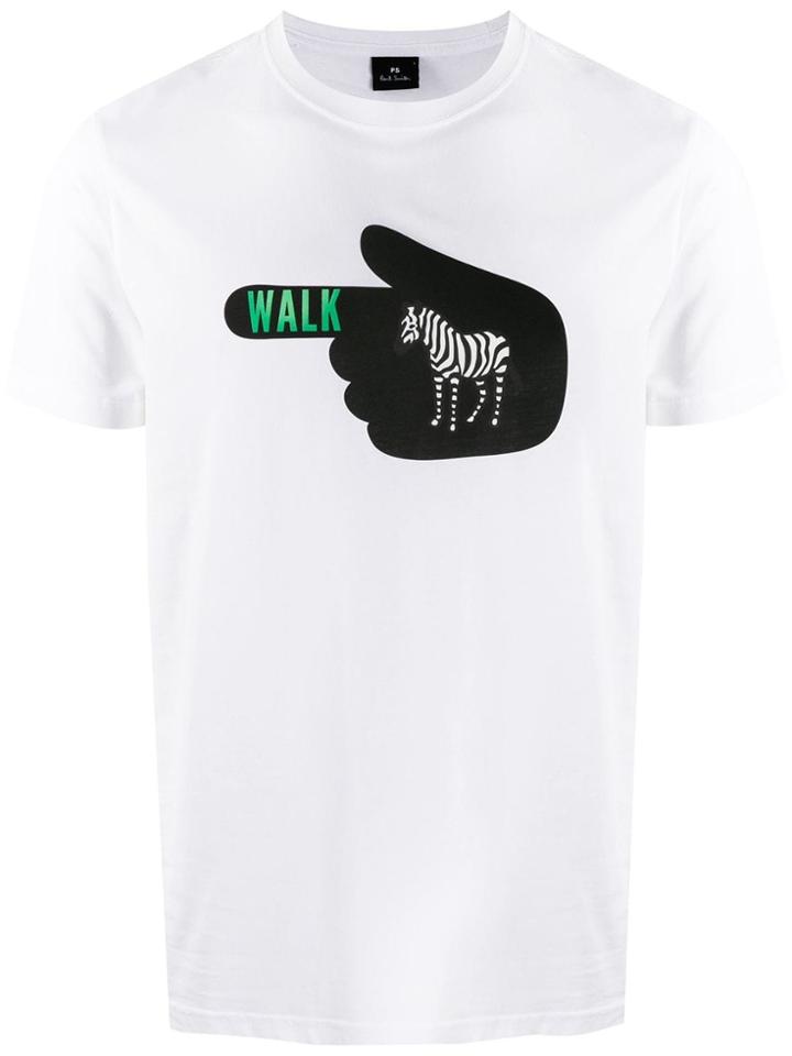 Ps Paul Smith Walk Print T-shirt - White