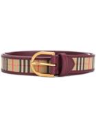 Burberry Checked Belt - Red