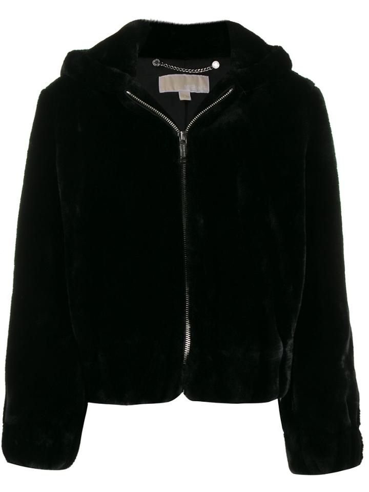 Michael Michael Kors Hooded Zip-up Jacket - Black