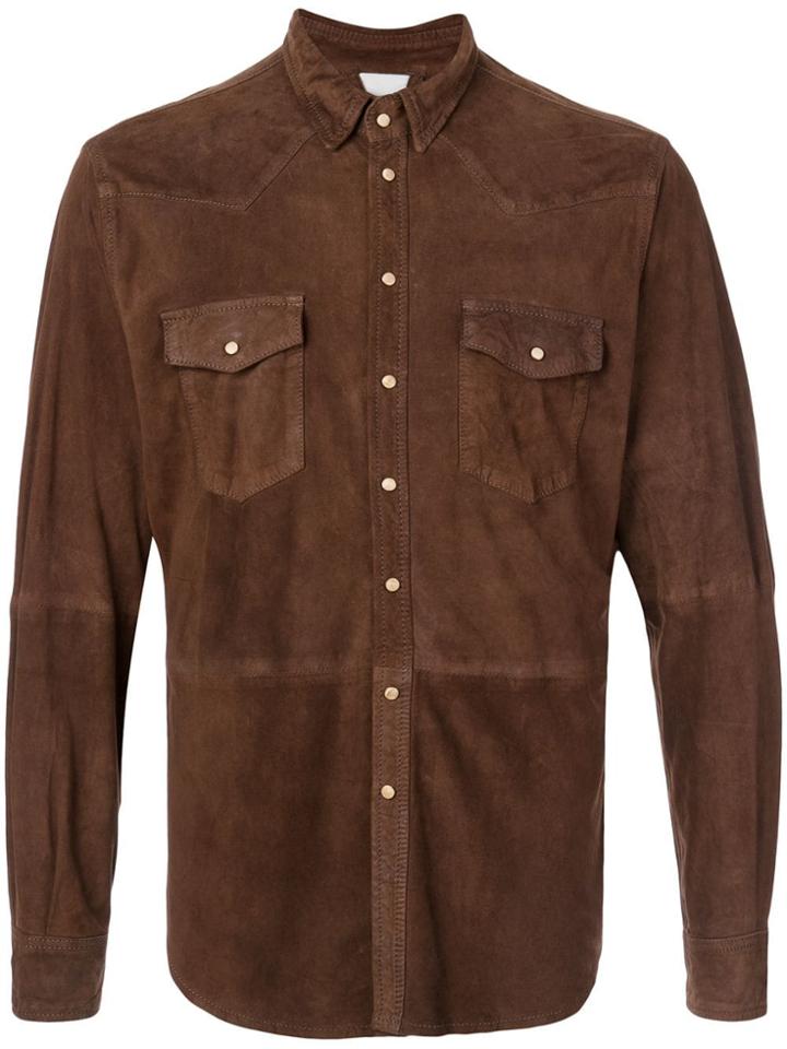 Eleventy Suede Shirt - Brown