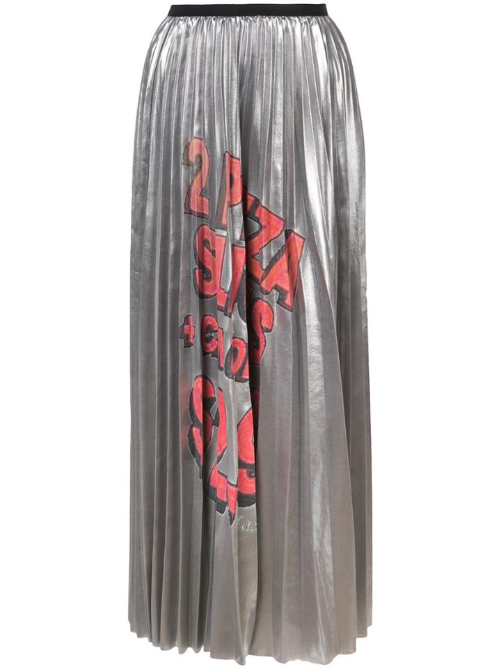 Marc Jacobs Metallic Pleated Skirt - Grey