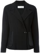 Max Mara Contrast Pocket Blazer, Women's, Size: 48, Black, Virgin Wool/spandex/elastane/acetate