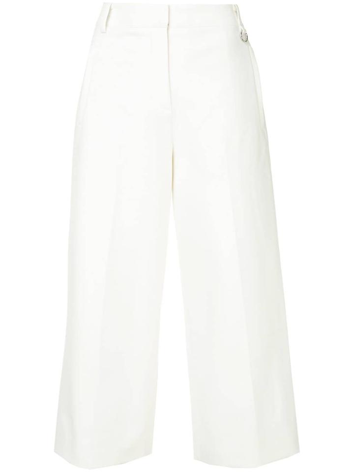 Tibi Cropped Wide-leg Trousers - White