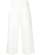 Tibi Cropped Wide-leg Trousers - White