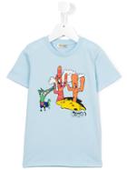 Kenzo Kids Cactus Print T-shirt, Girl's, Size: 8 Yrs, Blue