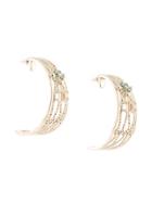 Chanel Pre-owned Half-moon Embossed Earrings - Silver