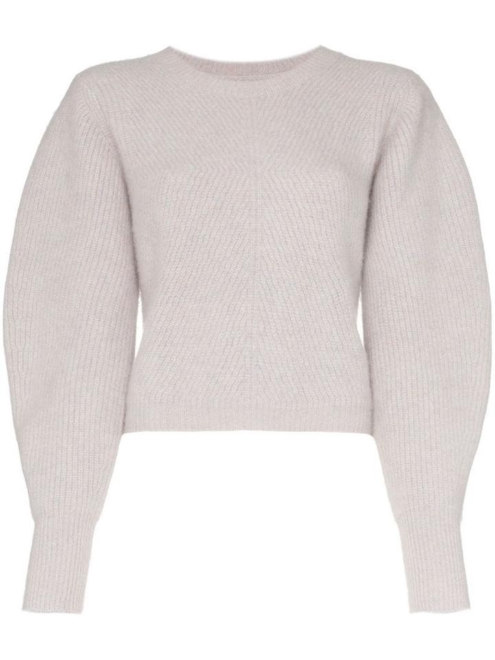 Isabel Marant Swinton Puff Sleeve Cashmere Sweater - Grey