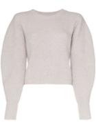 Isabel Marant Swinton Puff Sleeve Cashmere Sweater - Grey